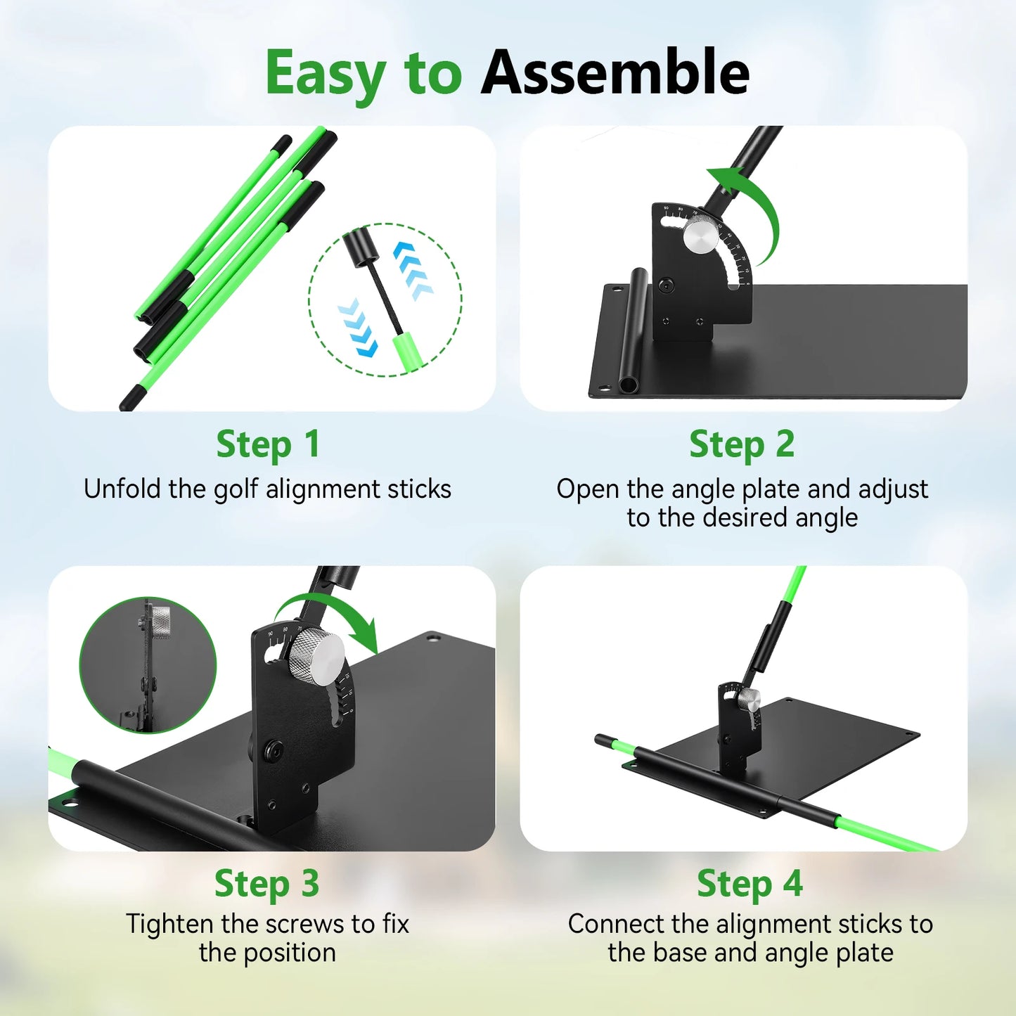 Golf Schwungbahntrainer inkl. Alignment Sticks – Deine Schwungebene wird sichtbar