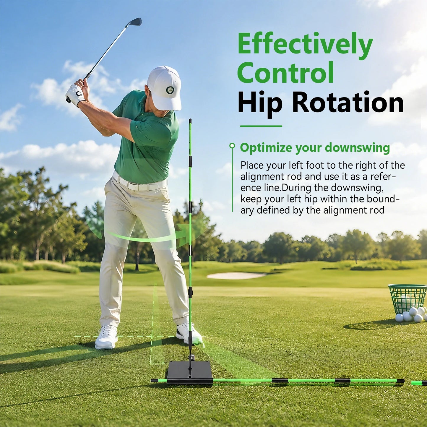 Golf Schwungbahntrainer inkl. Alignment Sticks – Deine Schwungebene wird sichtbar