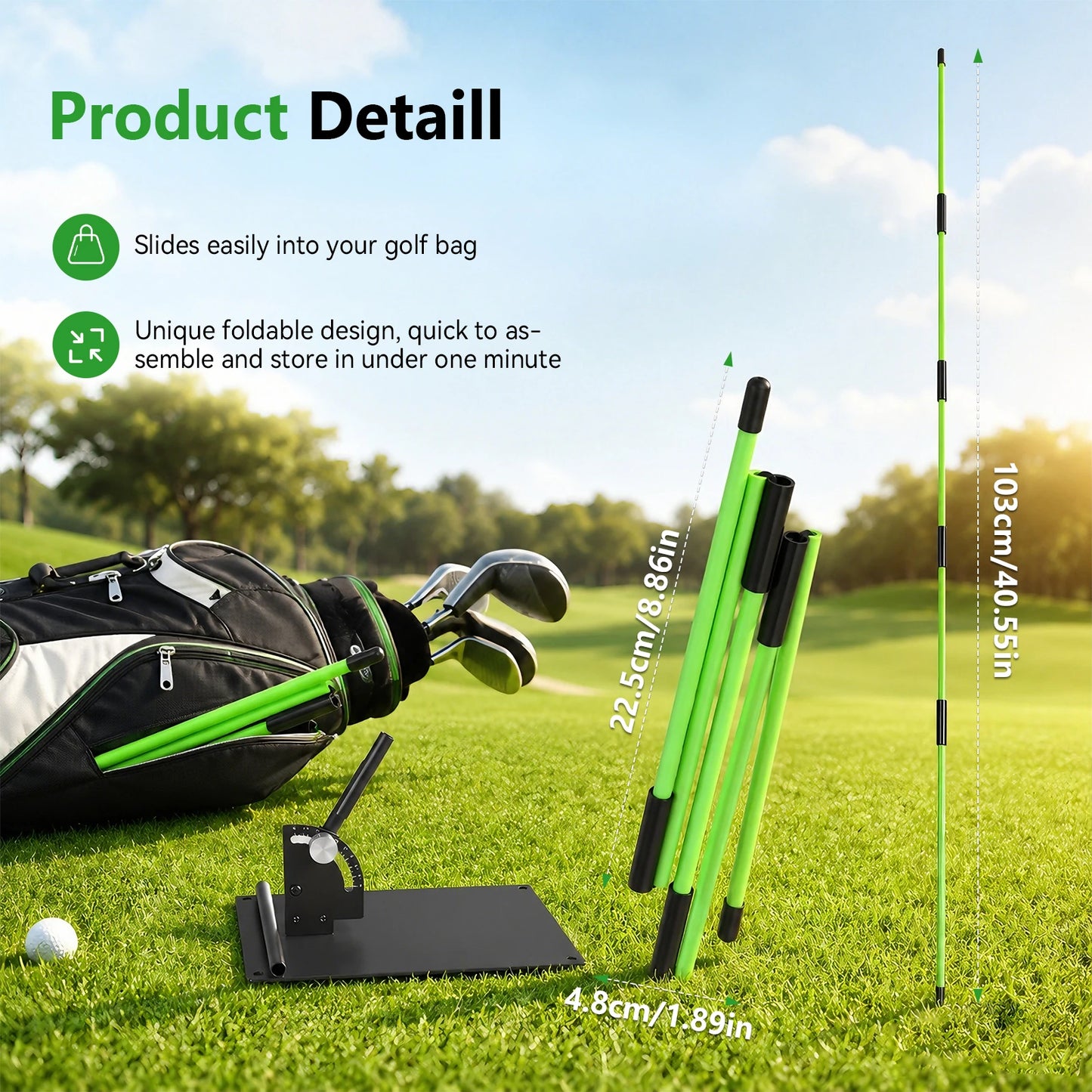 Golf Schwungbahntrainer inkl. Alignment Sticks – Deine Schwungebene wird sichtbar