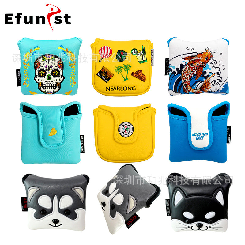 Golf Schlägerhauben Set mit Flamingo Koi und Totenkopf Motiven