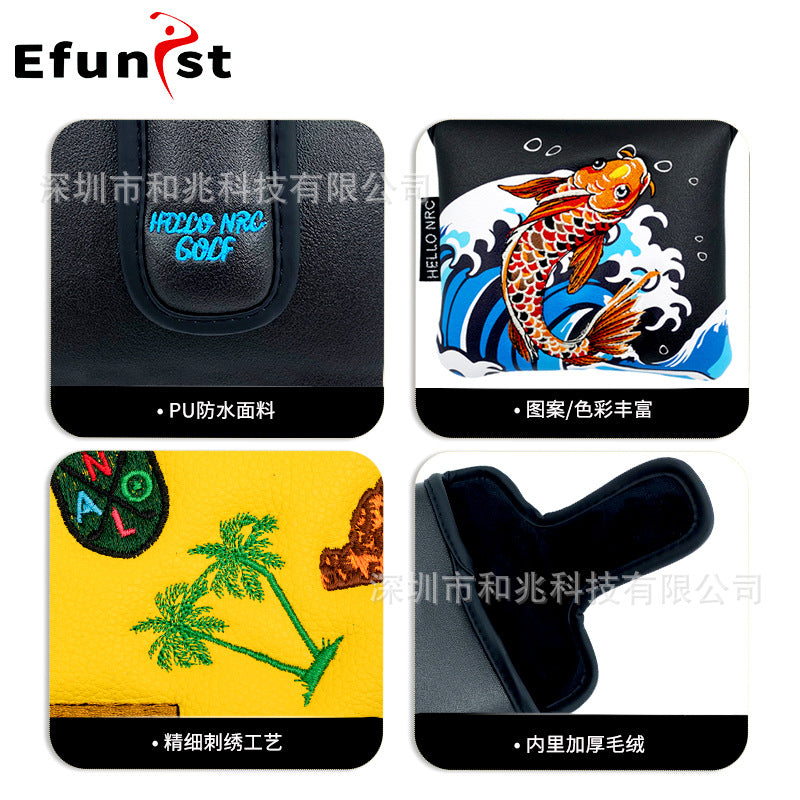 Golf Schlägerhauben Set mit Flamingo Koi und Totenkopf Motiven