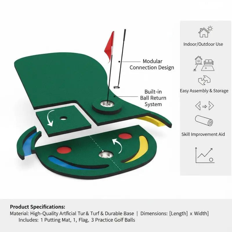 Golf Putting Green – Putts aus jedem Winkel trainieren