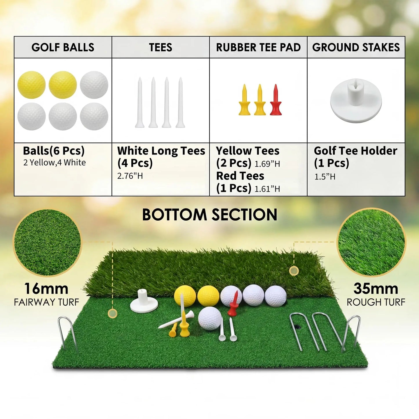 Golf Übungsnetz 3x2m Komplett-Set – Vollschwung & Chipping zu Hause