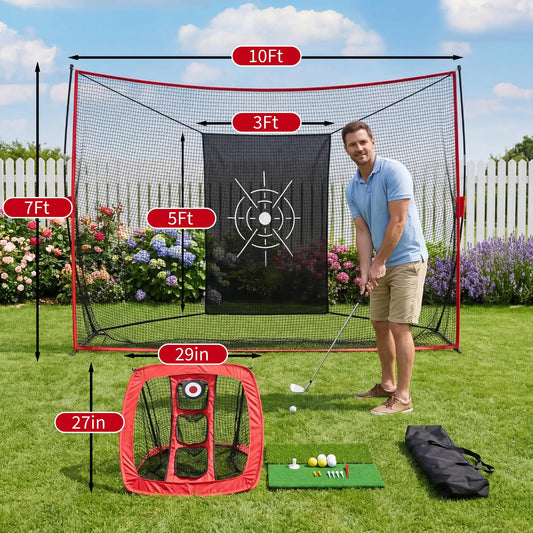 Golf Übungsnetz 3x2m Komplett-Set – Vollschwung & Chipping zu Hause