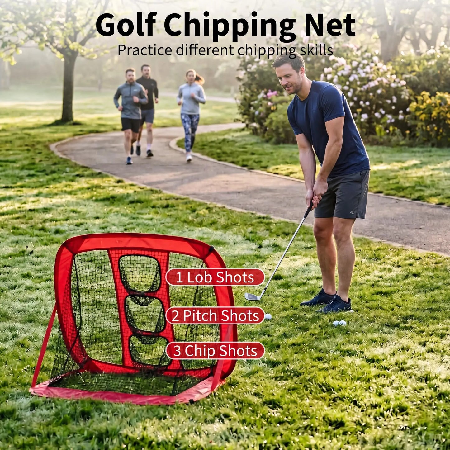Golf Übungsnetz 3x2m Komplett-Set – Vollschwung & Chipping zu Hause
