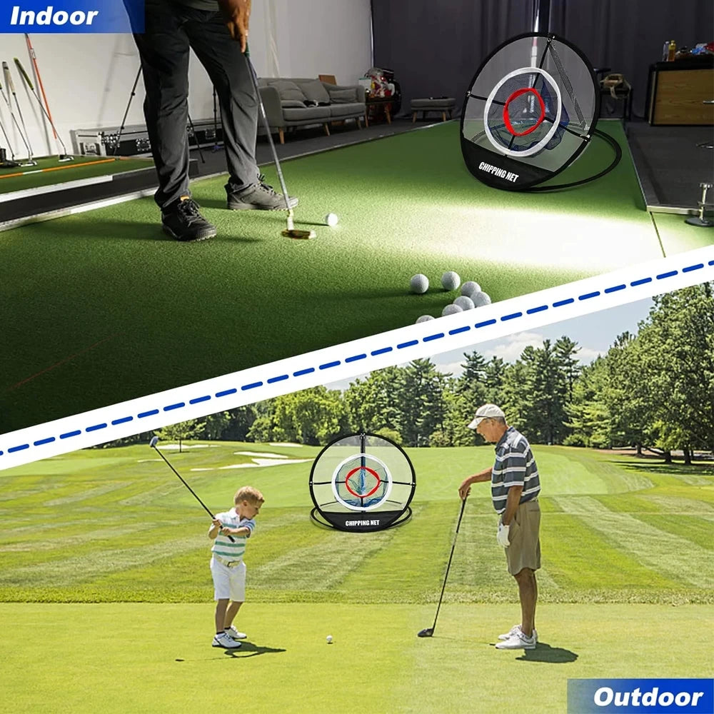 Golf Chipping Netz einezln  Set – Kurzspiel-Training mit Matte & Bällen