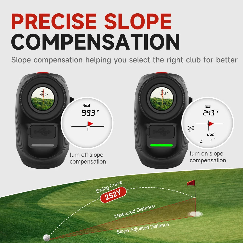 Golf Laser Entfernungsmesser mit Steigungsausgleich & Fahnenlock